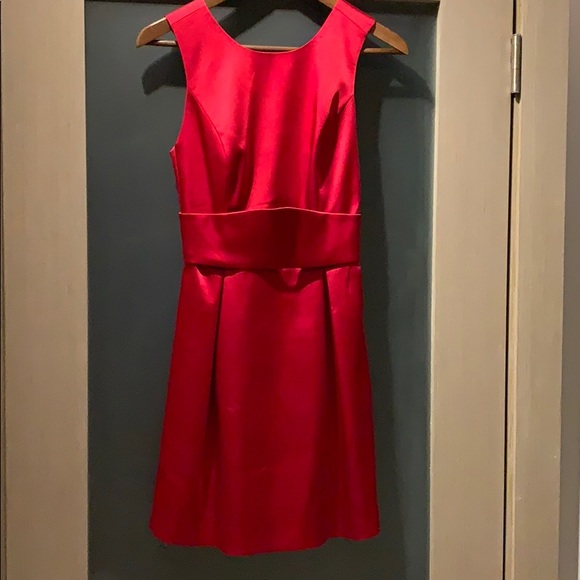 zara red satin dress